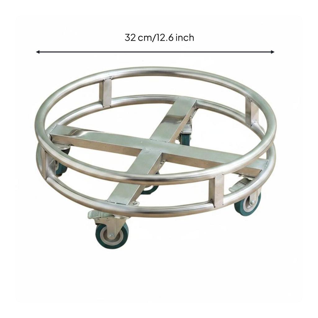 Stainless Steel Soup Bucket Cart Wheeled Insulated Trolley Food Service