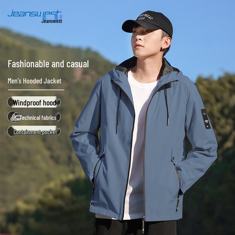 JEANSWEST Men's Casual Hooded Jacket