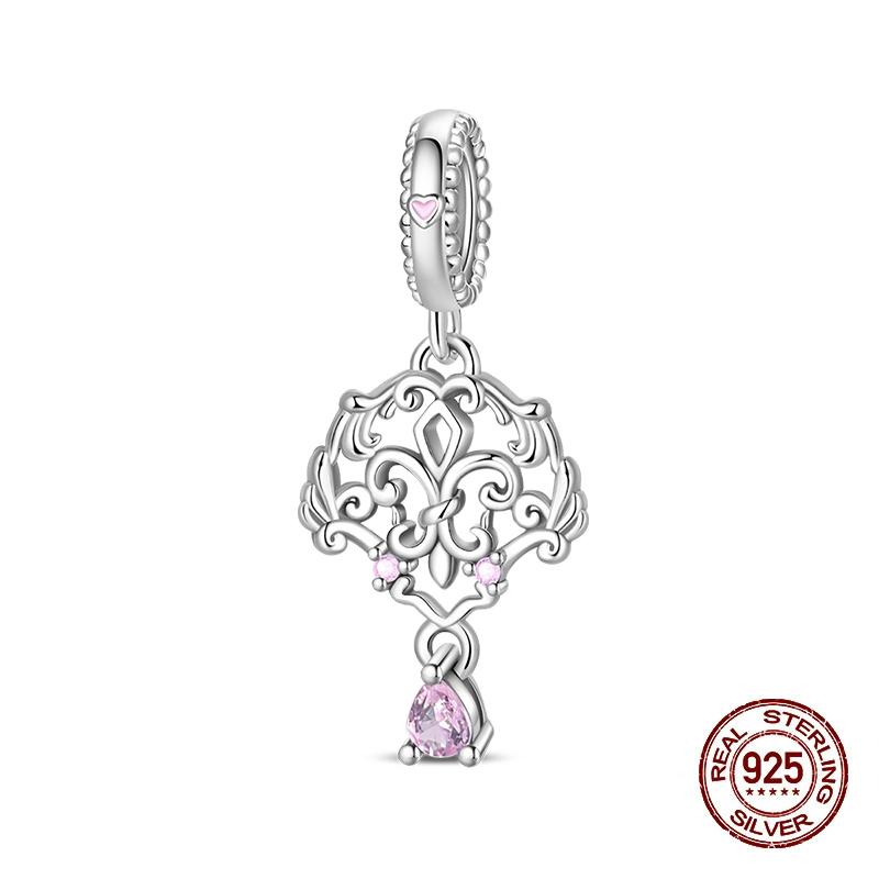 Sweet Copper Tea Party Pink Princess Series Charms Beads Fit 3Mm Original Bracelets Diy Jewelry Birthday Gifts