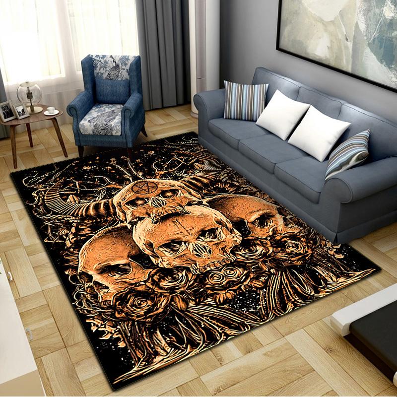 Skull Satan Carpet Rug for Living Room Bedroom Home Sofa Decoration,Kids play Non-slip Floor Mat