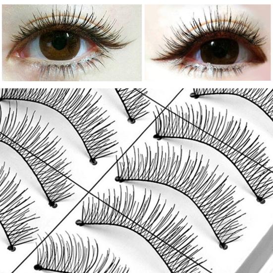 10 Paar weiche natürliche Kreuz-handgemachte Augen-Make-up-Verlängerung falsche Wimpern