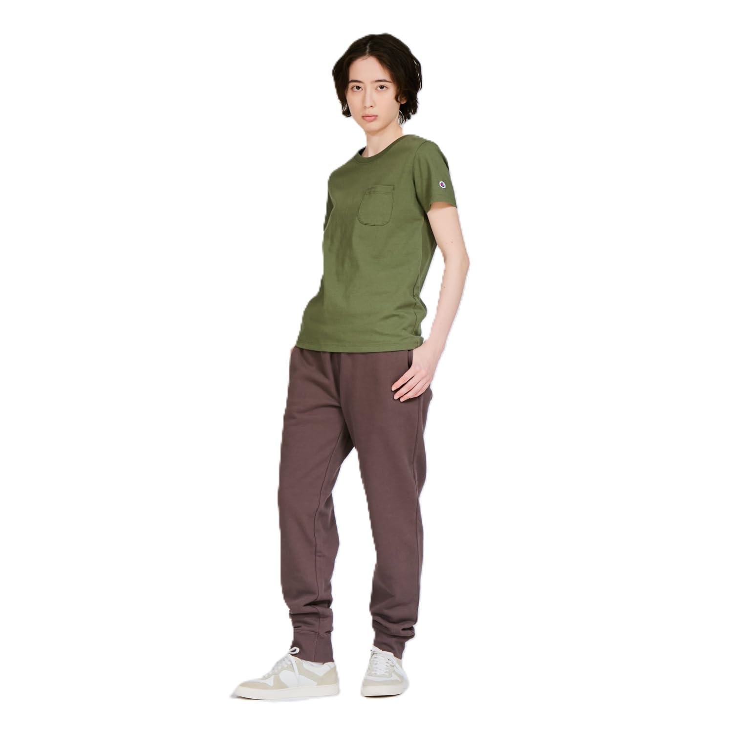 

Champion Basic Short Sleeve Crew Neck USA Garment Short Sleeve Olive Women s T-Shirt, 100% Cotton, Wash, Pocket, CW-X336, оливковый