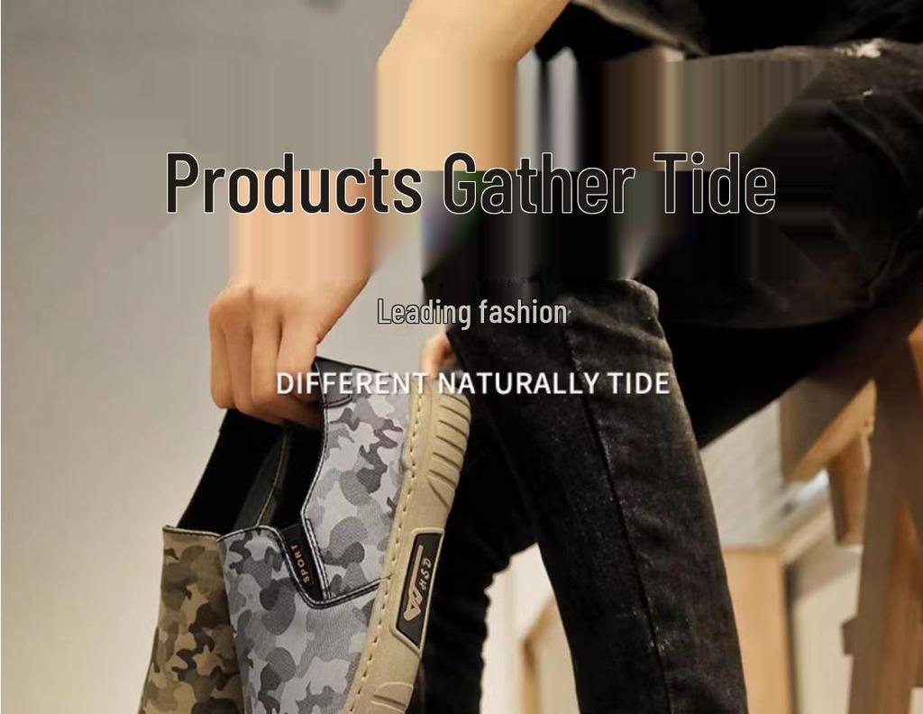 Men's Summer Camouflage Canvas Slip-On Shoes - Breathable, Casual Sports Sneakers