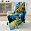 Multi-size Van Gogh-inspired Sunflowers Print Blanket Flannel Material Soft Warm for All Seasons Home Outdoor Camping Picnics RV