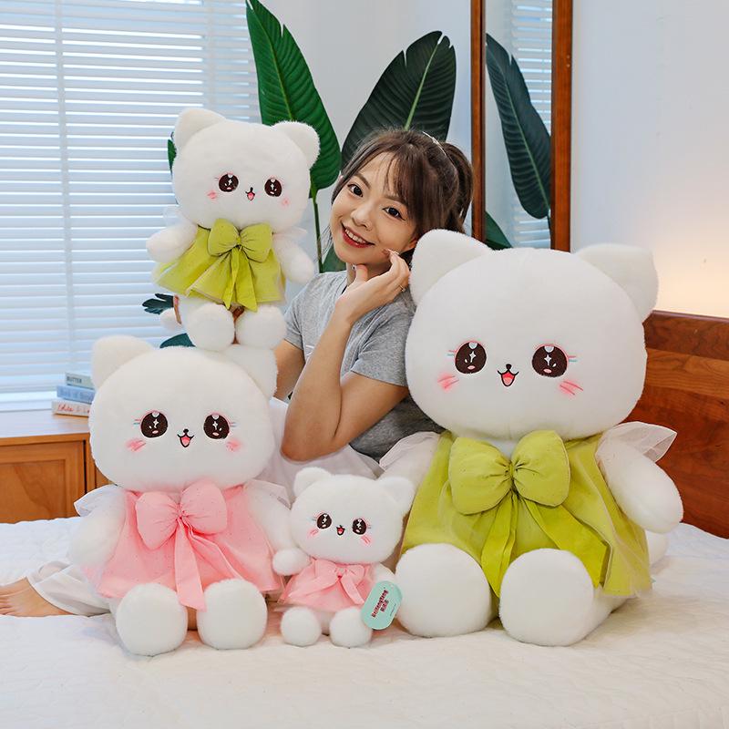Cute Princess Cat Plush Toy Girl Birthday Gift Claw Machine Doll Bow Cat Hug Pillow