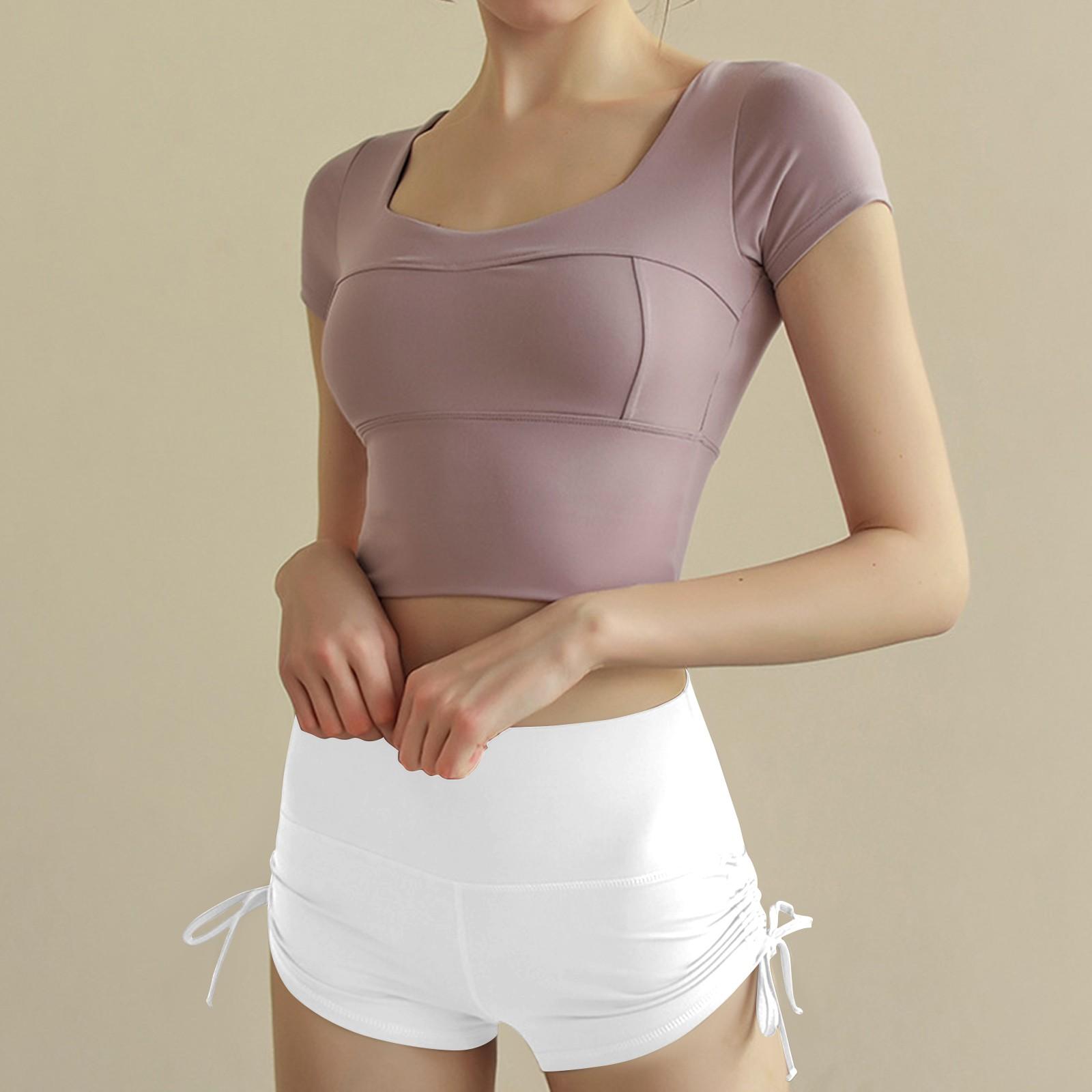 

Женские стильные однотонные быстросохнущие дышащие брюки для йоги с тремя точками крепления S белый