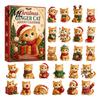 Cute Cat Collection Christmas Advent Calendar, 24 Day Countdown with Ornaments, Calendar for Girls 2D Acrylic Kitty Holiday Decorations, Gift