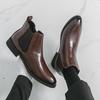 New High-top Leather Shoes Men's Chelsea Boots British Men's Shoes Fashionable Retro Men's Large-size Short Boots