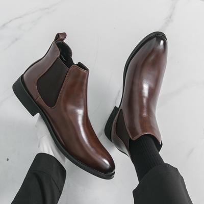Nieuwe hoge leren schoenen heren Chelsea boots Britse herenschoenen modieuze retro heren grote maten korte laarzen