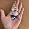 Squishy Belly Keychain 3D Fat Dog Keychain 3D Fat Cat Keychain Squishy Belly Keyring Mascot Pendant Cute Funny Animal Bag Charm Car Key Decoration