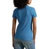 Polo Ralph Lauren Einfarbiges Logo Gestickt Slim Fit Kurzarm Poloshirt Damen Oberteile Blau WMPOKNINB920180-400