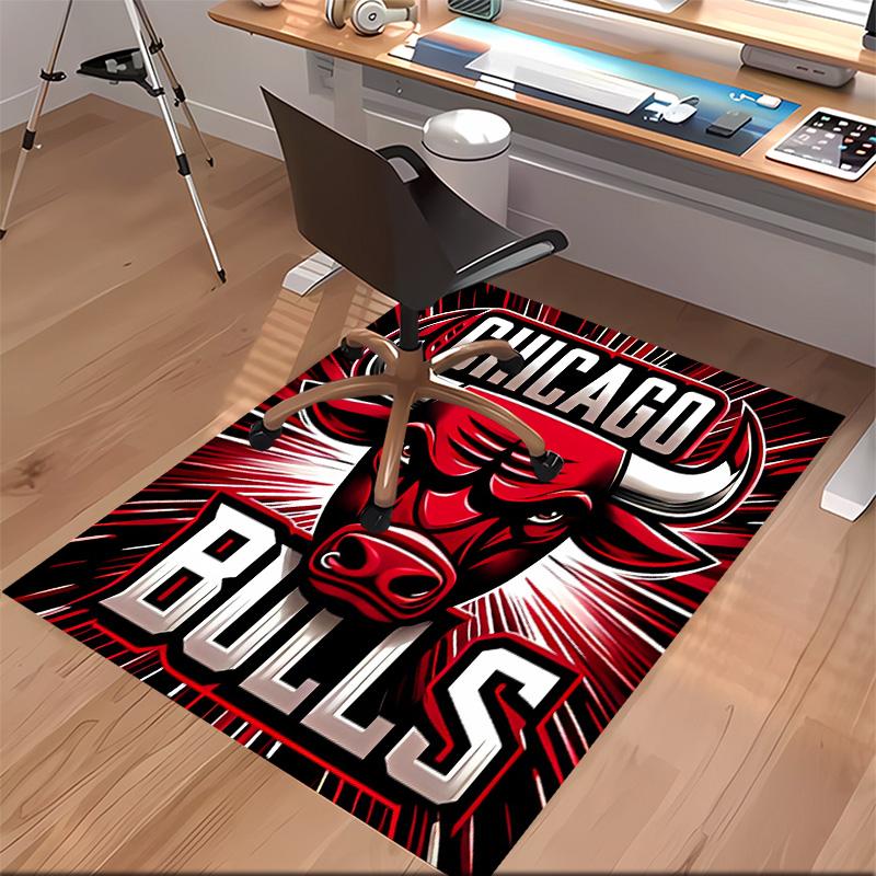 Chicago Bulls logo Print Area Rug-Soft,Washable Non-Slip Indoor Mat Office Chairs,Living Room,Home Office Decorative Rug