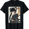 Gothic Kawaii Anime Samurai Cat Mom Woman Girls T-Shirt(4)