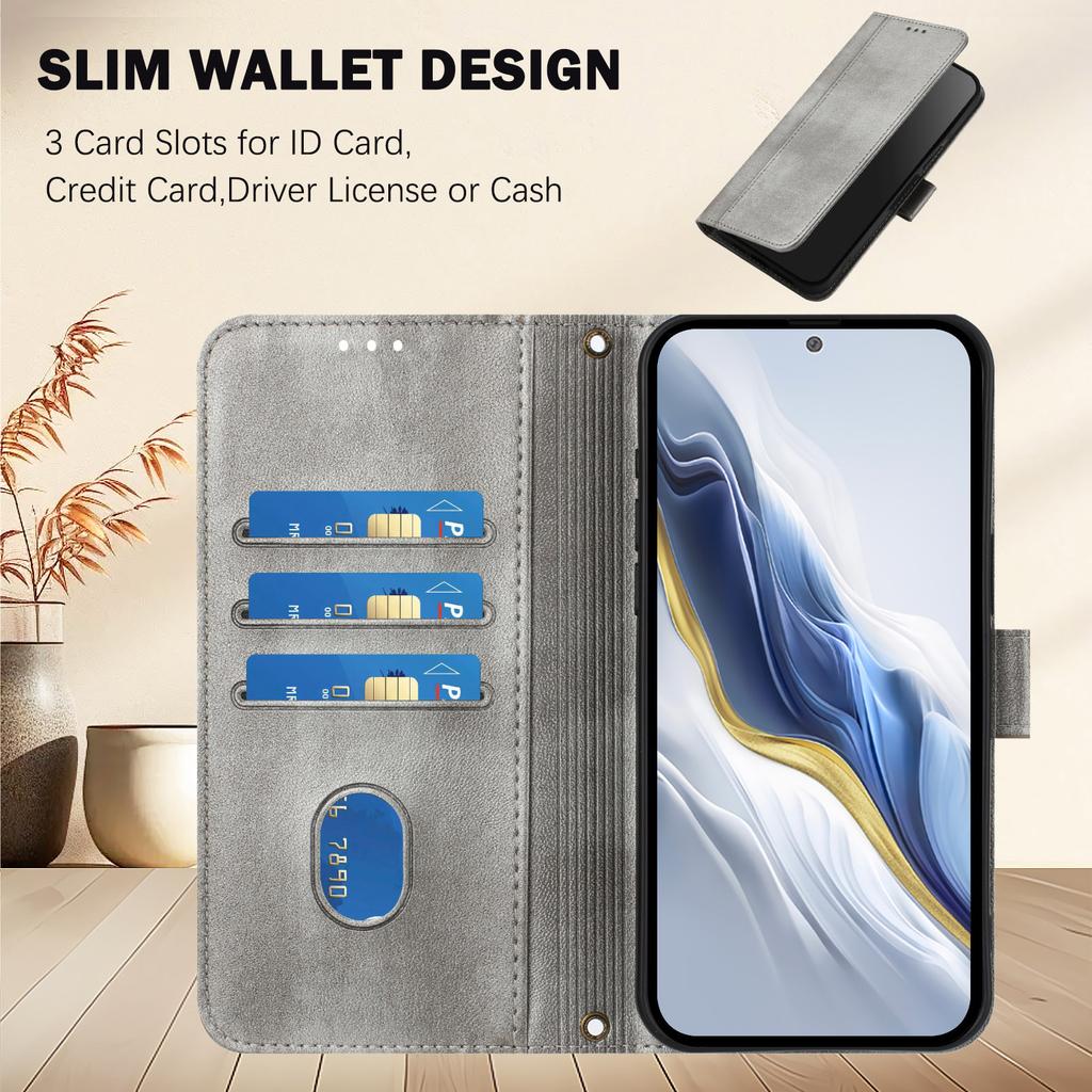 Luxury Simple Line Leather Case For TCL 50 Pro NxtPaper/40XL/30T (T603DL)/50 XL/TCL 501/60R Card Slots Magnetic Attraction Stand Shockproof Flip Cover