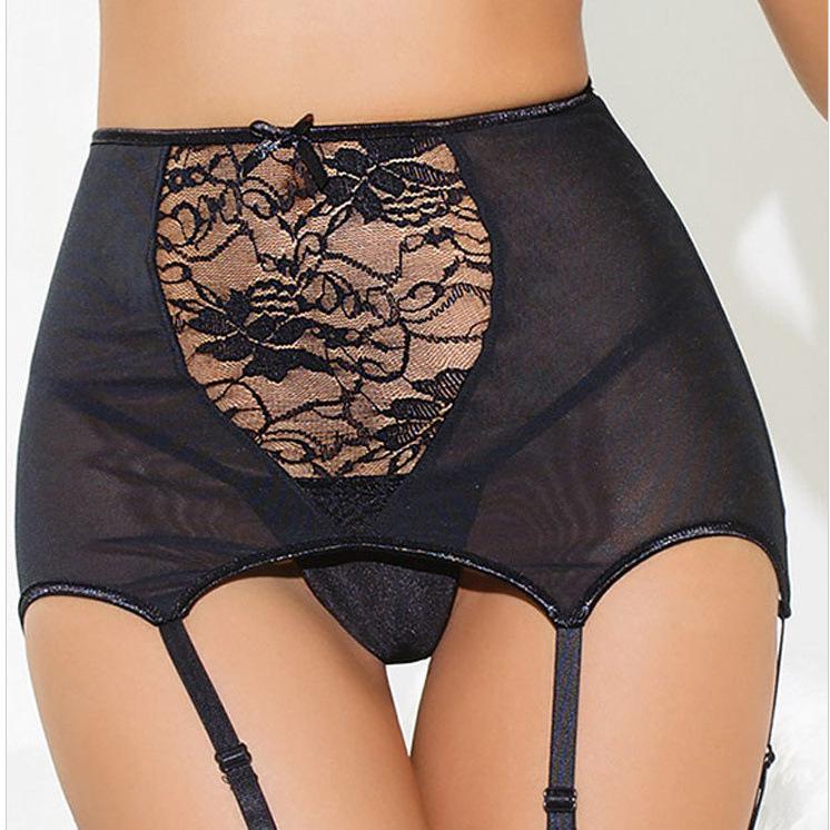Chique Europese & Amerikaanse Stijl Doorzichtig Jacquard Hoge Taille Kousenband Slipjes