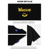 Wassup Trendy Smiley Letter Men and Women Same Type T-shirt Summer Loose All-Match Trendy Tee Couple Round Neck Short Sleeve