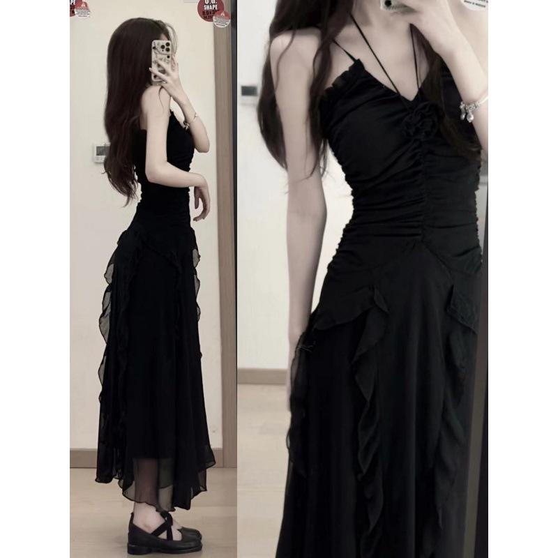 

French Ruffle Halterneck Little Black Dress - Spring/Summer Collection S