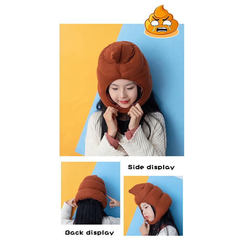 Poop Head Cover Cute Quirky Poop Hat Winter Warm Sand Sculpture Po Funny Cartoon Oddball Poop Cap Funny Hat