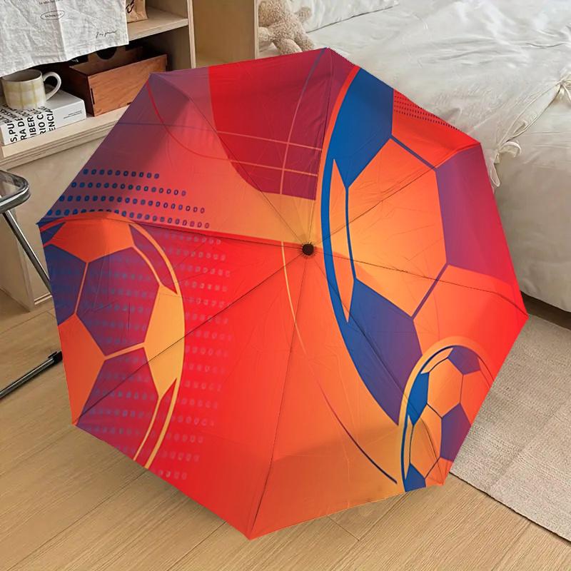 Soccer Ball-Shaped Automatic Opening/Closing Umbrella with Foldable Design, Ideal for Fans, Travelers, Daily Use, and Gifts - Solution112115