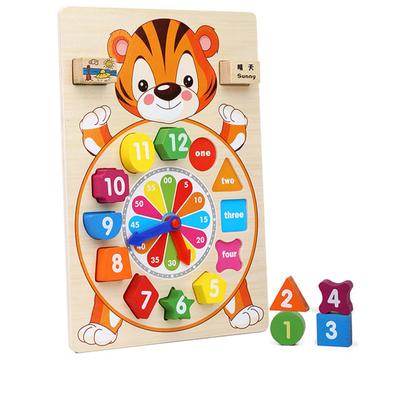 Bebek Ahşap Montessori Eğitici Oyuncak Dijital Renk Bilişsel Eşleştirme Dijital Saat Tahtası Yeni Yürümeye Başlayanlar için Montessori Oyuncak 2-4 Yaş