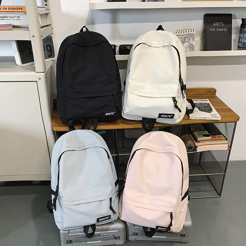 Schoolbag Solid Color Backpack Men's 1011 New Large Capacity Bag Women's Travel Backpack Junior High School High School Student School Bag