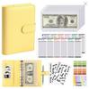 A6 Macaron PU Leather Zipper Budget Notebook with Detachable Loose-Leaf Pages