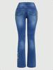 ATC08998 Women's High-Waisted Stretchy Slimming Embroidered Jeans