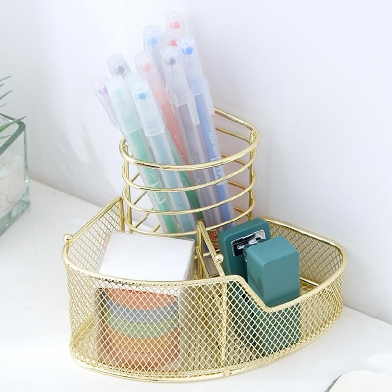 Multi-purpose Mesh Metal Pen Holder Decorative Pen Holder Stylish Makeups Display Holder for Ideal for Dresser Counterto