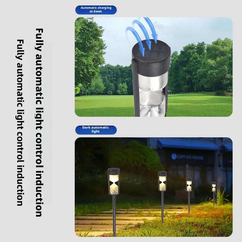 Solar Hourglass Light Outdoor Waterproof Garden Night Light Courtyard Decoration Grounded Landscape Light