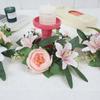 Artificial Flowers Candle Ring Simulated Mini Wreath Candlestick Wreath Wedding Party Decoration