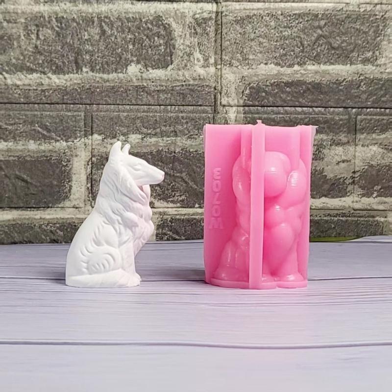 Collie Dog Animal Silicone Molds Epoxy Resin Molds for Candle Soap Making Fondant Silicone Mould for Candy Chocolate