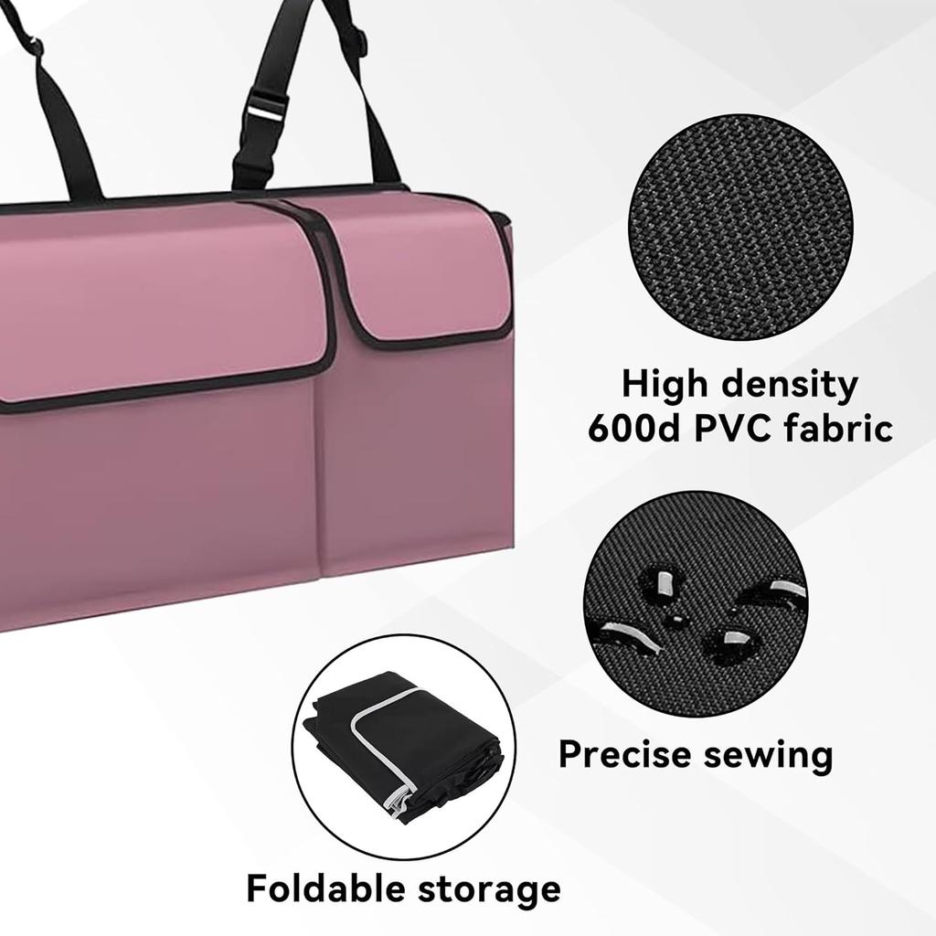 Car Trunk Organizer, Backseat Hanging Large Storage With Adjustable Straps,Waterproof PVC Collapsible Cargo Bag, Car Interior Accessories For Auto