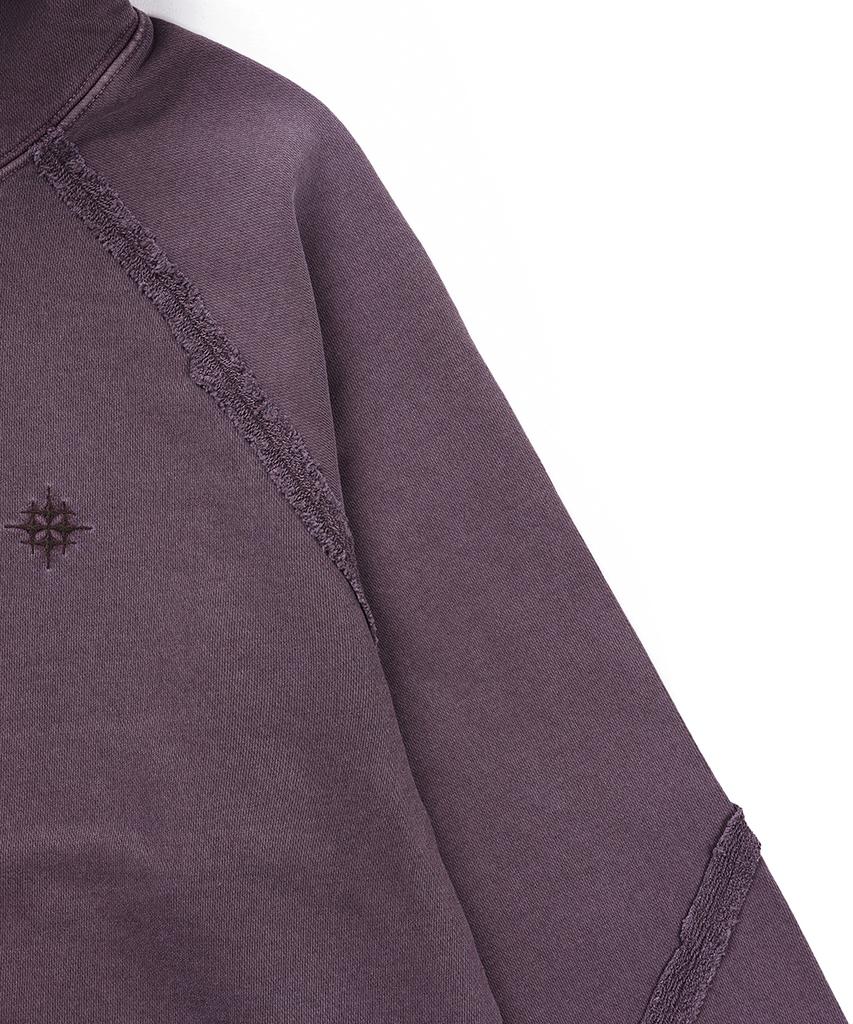 Out-Cut Raglan Pigment Hoodie Ash Purple