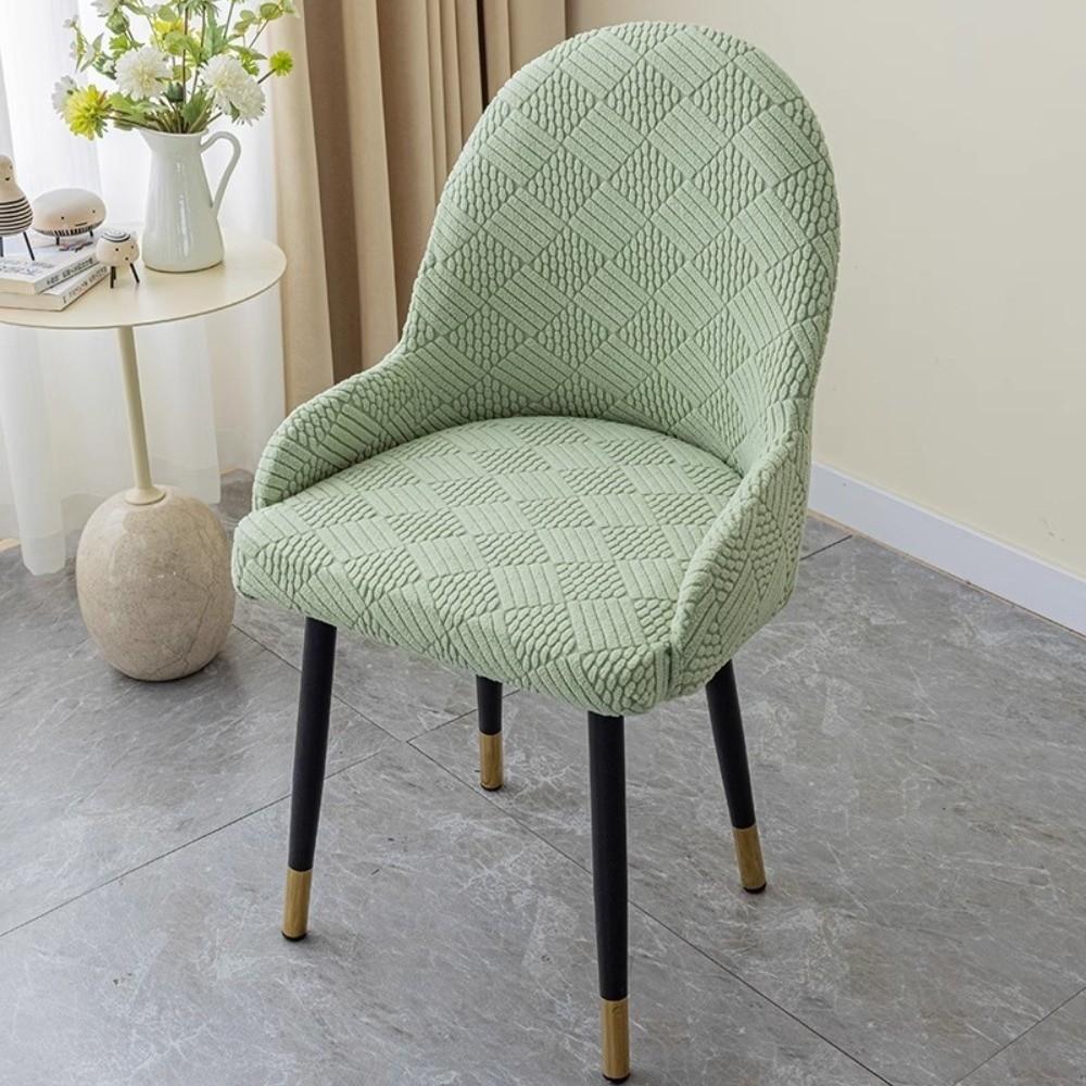 Elastic Stretch Curved Armchair Slipcover Knitted Patterned Solid Colour Chair Cover Non-slip Washable Armchair Cover