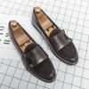 Men's Large British Style Leather Slip-on Loafers - Casual and Trendy