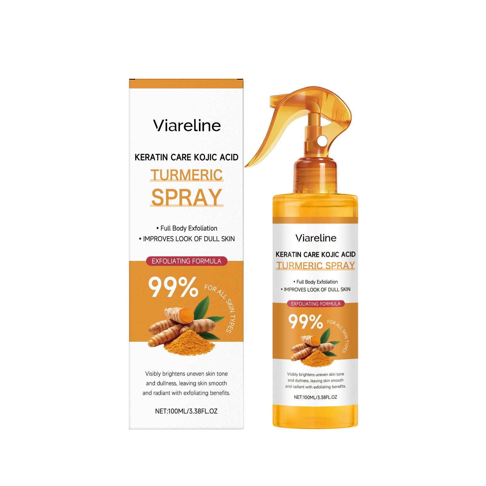 VIARELINE Turmeric Exfoliating Spray Gentle Cleansing for Body Skin Nourishing Smoothing and Moisturizing Spray 1