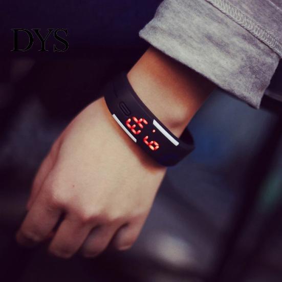 Fashion Men Women Silicone Red LED Digital Sports Bracelet Wrist Watch Gift