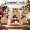 Small Fabric Gift Packaging Christmas Jute Burlap Bags, Drawstring Treat Candy Pouches Bag, Reusable Linen Pouch for Holiday Party Favors Decor