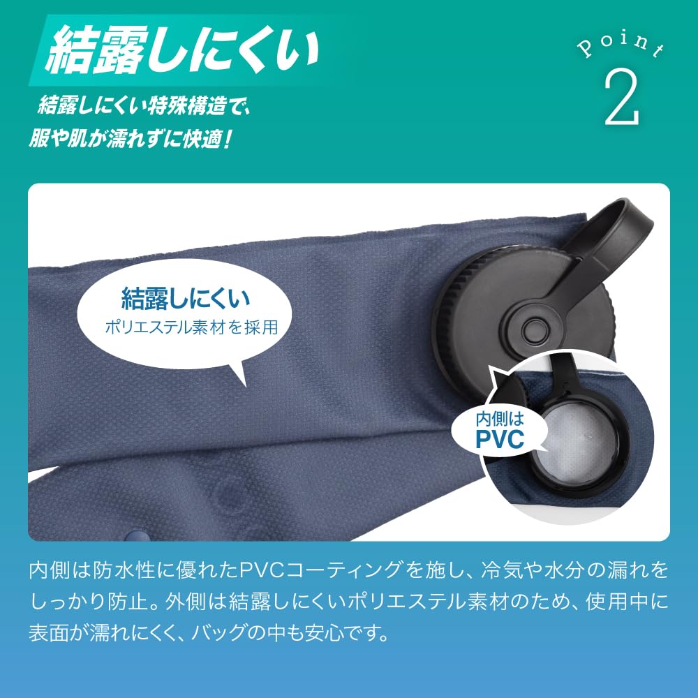 NISYO Ice Scarf, Keeps Your Neck Cool to -20°C (-42°F), Perfect for Heat Relief, Neck Cooler, Neck-Worn, Cooling Item, Ice Bag (Navy)