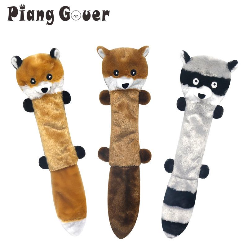 Animal Raccoon Pet Toy Clean Tooth Squeaky Dog Toy Molar Chew Dog Toy