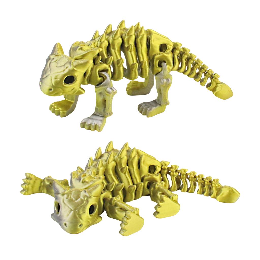3D Printed Gold And Silver Skeleton Dragon, Joints Movable, Simulated Biological Model Ornament, Entertainment Toy