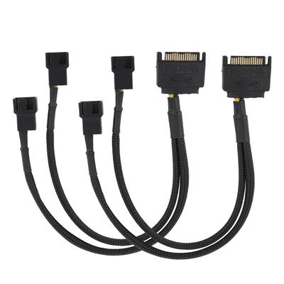 Câble Adaptateur d'Alimentation pour Ventilateur de Refroidissement SATA 15 Broches vers 2*4 Broches Convertisseur 2 Voies Câble 22AWG