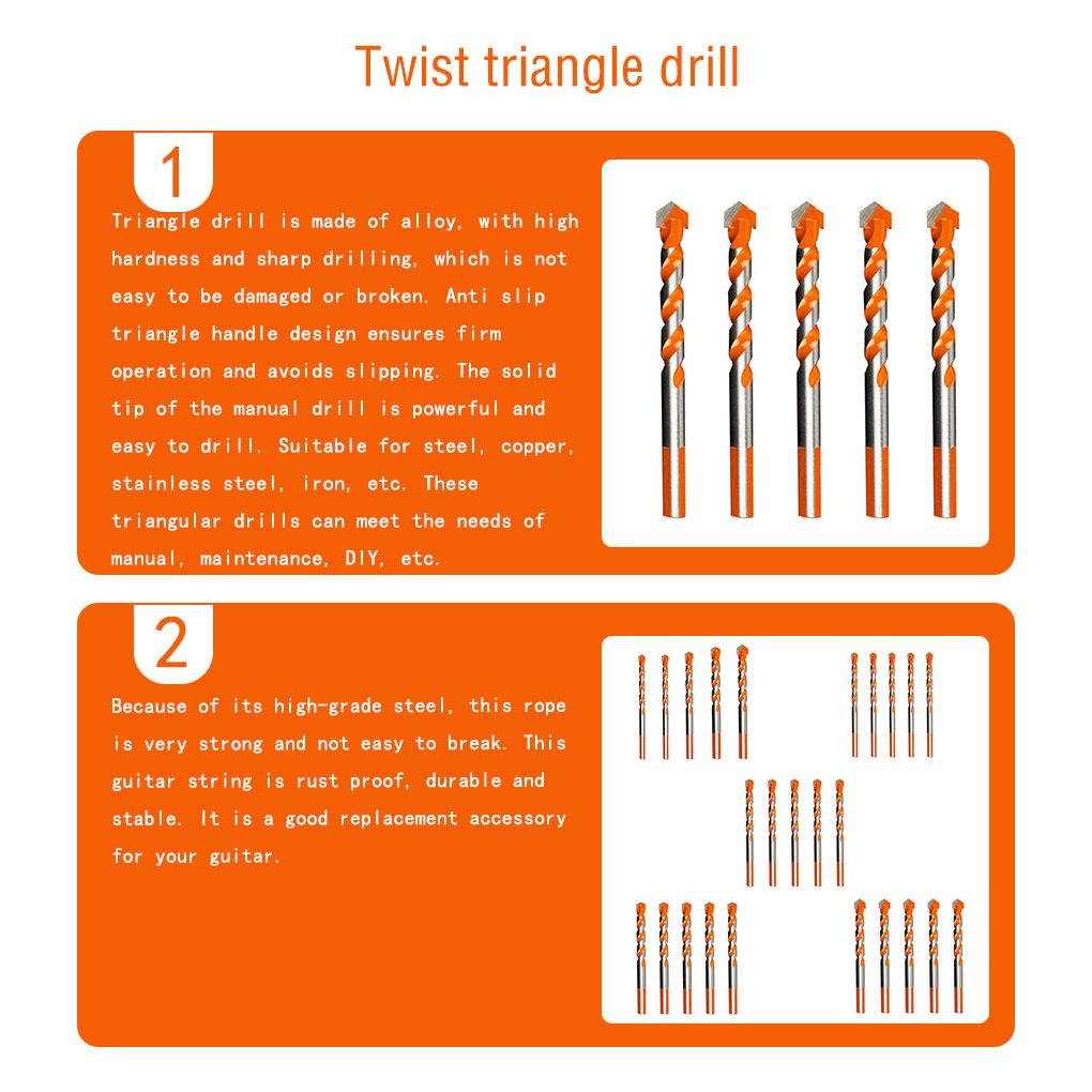 Drill Bit Alloy Anti-skidding DIY Craft Rustproof Pointy Borderless Damage Drilling Tools Ceramic Tile Plastic Glass