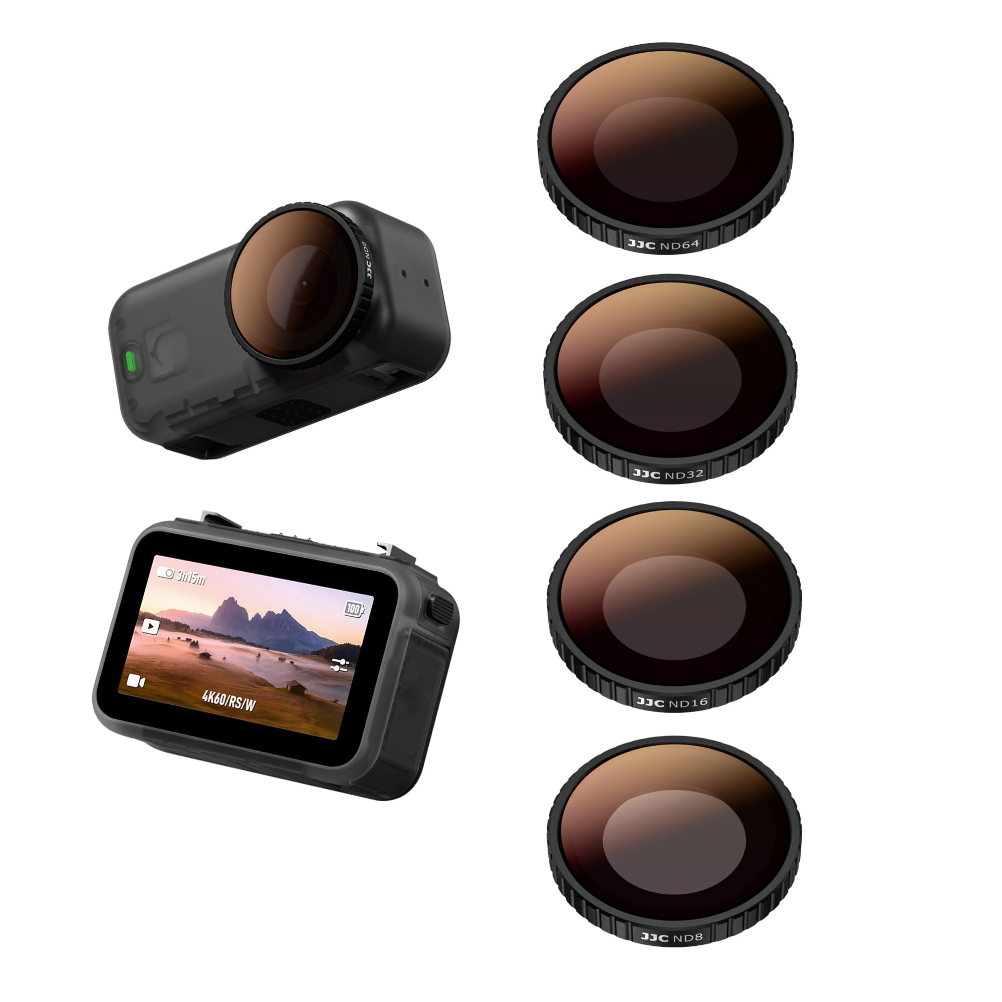 

JJC DJI Osmo Nano ND Filter Light Reduction Color Contrast HD Optical Aluminum Camera High Easy Filter Case Action Camera Accessories 4-Piece Set,