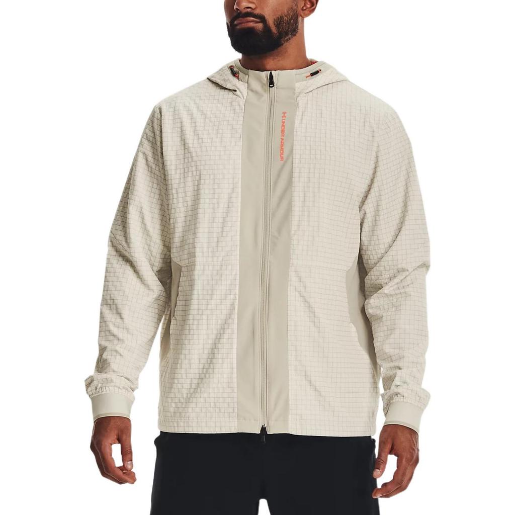 Under Armour RUSH Jackets Men's Limestone White Hooded Moderate Other 1366186-279