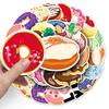 50 Original Donut Cartoon Stickers - Cute, Waterproof for Journals, Notebooks, Water Bottles, and Phones