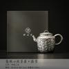 Handmade Gilt Silver Heart Sutra Teapot Japanese Coarse Pottery Pot Tea Maker Kettle Kung Fu Tea Services Accessories Ornaments