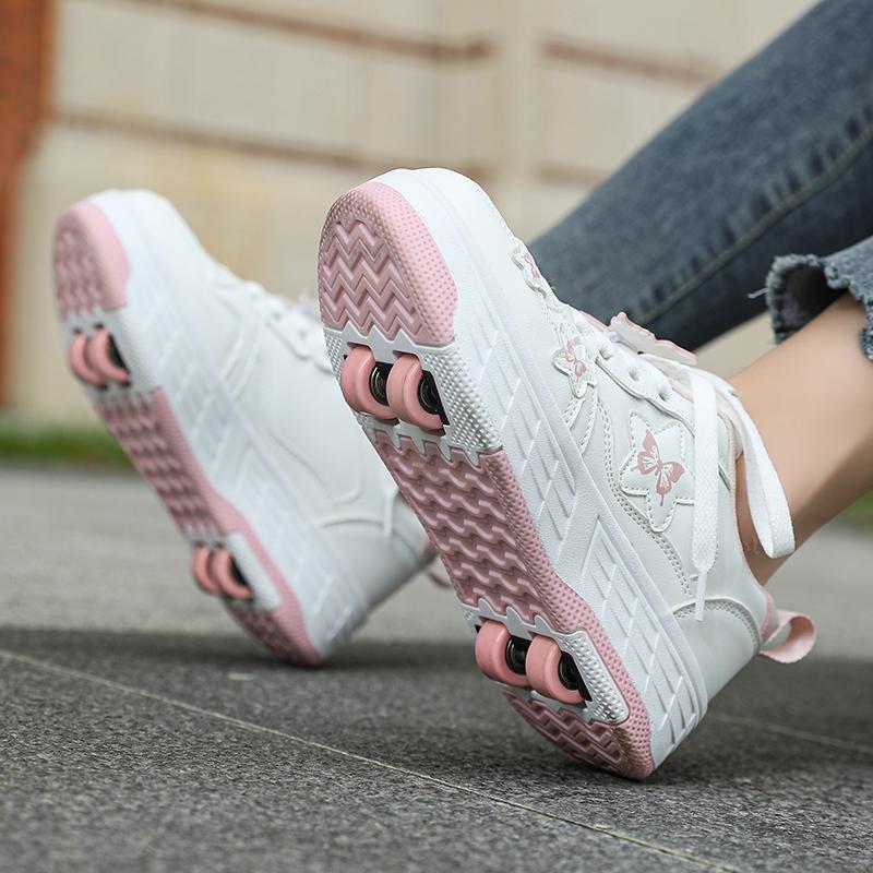 29-40 kid's Four Wheel Sports Boots Roller Skating Removable Student Skating Shoes Sports Shoes Girl skate shoes