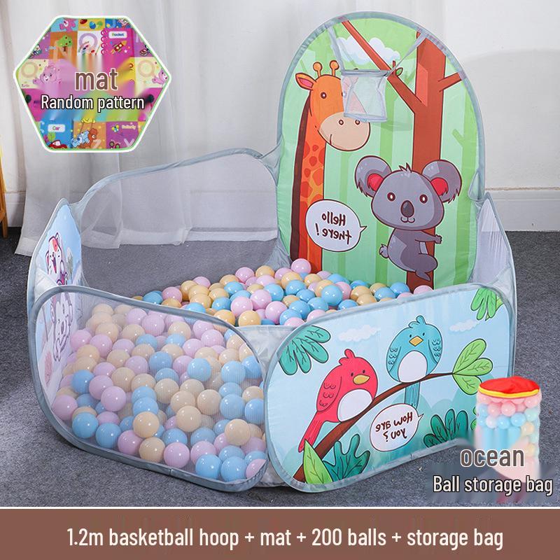 Kids' Indoor/Outdoor Ocean Ball Pit Tent with Basketball Hoop
