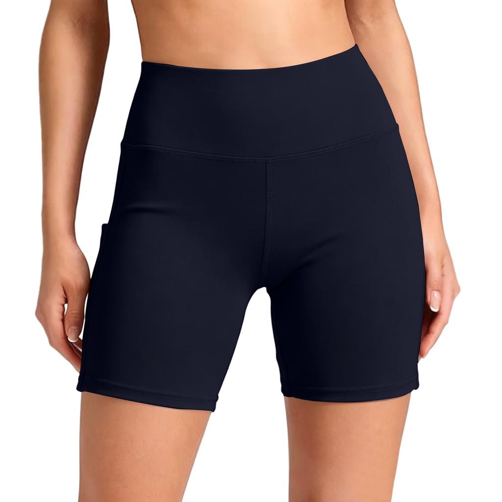 High Waist Butt Lift Tight Fit Workout Shorts with Side Pocket for Women Outdoor Fitness Yoga Running Athletic Activewear